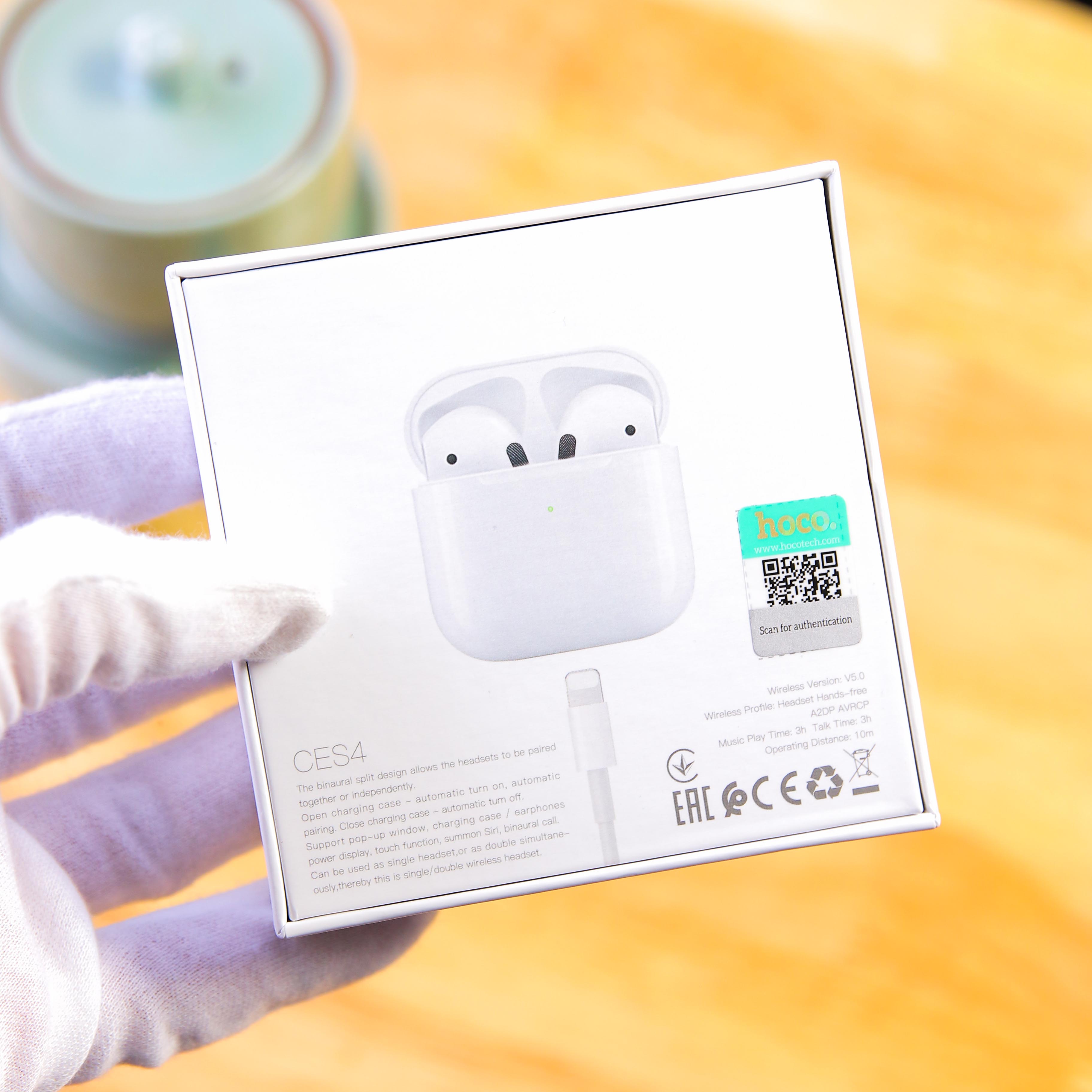 Tai Nghe Không Dây Bluetooth HOCO TWS CES4 V5.0 - Tai Nghe Nhét Tai Tiện Lợi - Cảm Ứng, Định Vị Thông Minh, Hiện Đại - Âm Thanh Chất, Không Gây Nhức Tai - Hàng Nhập Khẩu - TAI000S4W 7