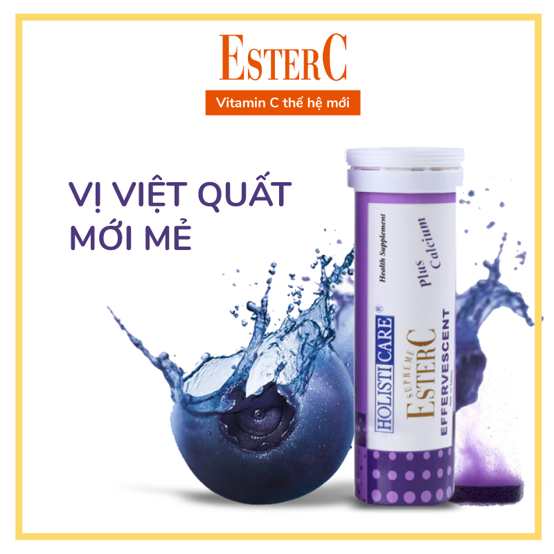 ESTER C - Viên sủi cung cấp Vitamin C thế hệ mới - Sản phẩm nhập khẩu từ Indonesia - Vị Cam