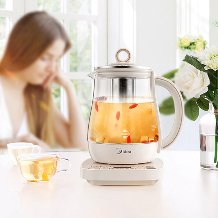 Midea Health Pot Electric Kettle Electric Kettle Kettle Multifunctional Flower Teapot Electric Teapot Kettle One Machine Multi-purpose Glass Kettle MK-YS12Colour101