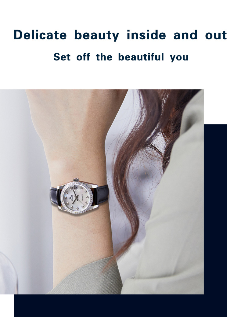 【START】đồng hồ nữ mặt số xà cừ đồng hồ cơ tự động chống nước chức năng ngày đồng hồ thời trang Nhiều màu sắc để lựa chọn