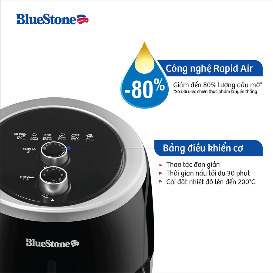 Nồi Chiên Không Dầu Bluestone AFB-5870 (5L) - Hàng Chính Hãng
