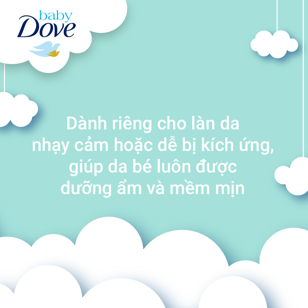 Combo Sữa Tắm Gội Toàn Thân 200 ml Và Sữa Dưỡng Thể 200 ml Baby Dove Cho Da Nhạy Cảm