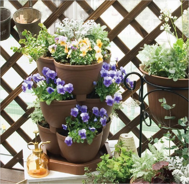 Chậu trồng cây cảnh 03 khoang Yamada 4L làm từ nhựa PP cao cấp cứng cáp, độ bền cao - nội địa Nhật Bản