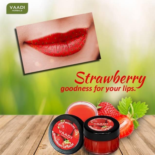 Son dưỡng môi dâu tây Vaadi Herbals Strawberry Lip Balm
