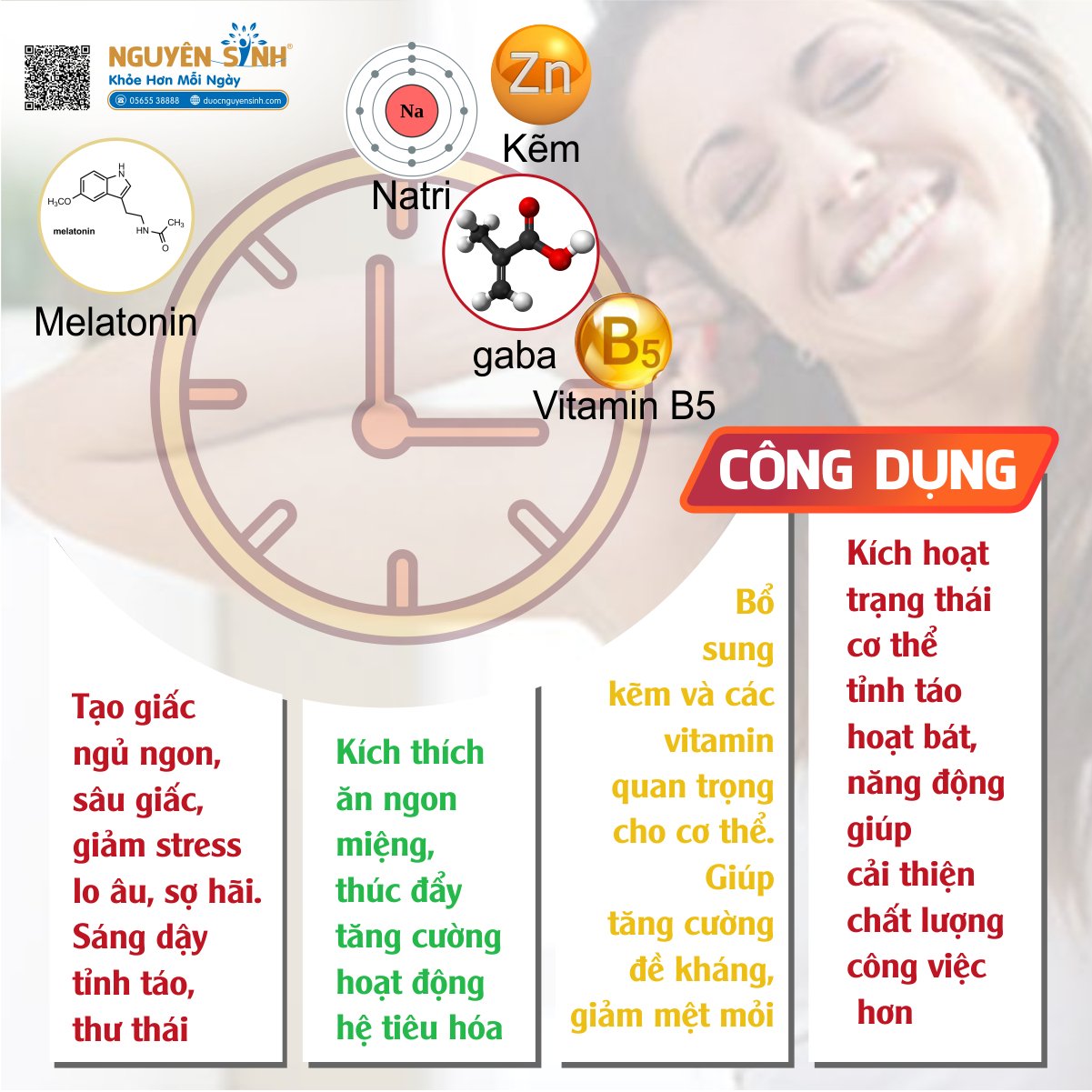 Combo 10 hộp ĂN NGỦ NGON NGUYÊN SINH Thực Phẩm Chức Năng Chăm Sóc Giấc Ngủ, Giảm Căng Thẳng Lo Âu, Kích Thích Ăn Ngon (Hộp 3 Vỉ x 10 Viên) 3