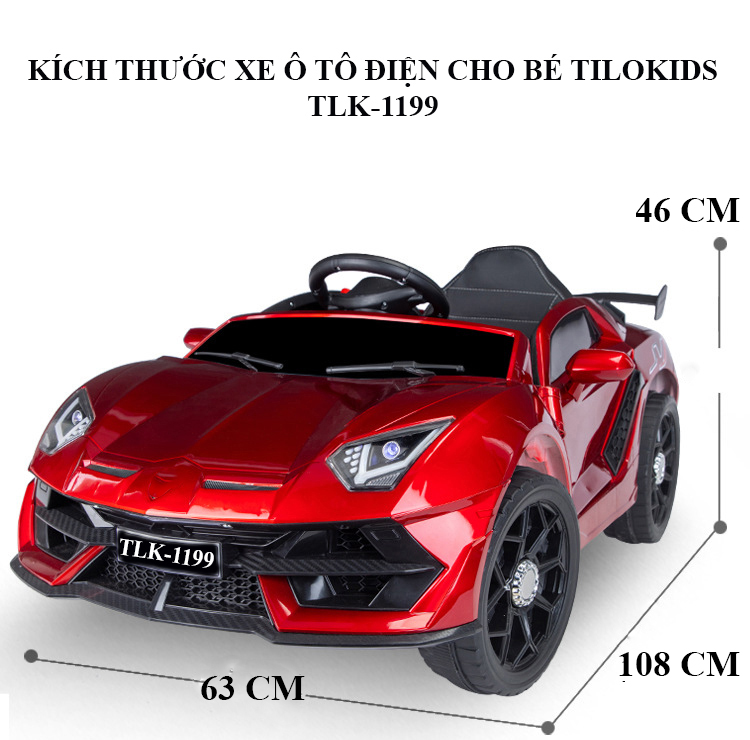 Xe ô tô điện trẻ em, xe oto điện cho bé Lamborghini TILO KIDS TLK-1199 có điều khiển từ xa, kết nối bluetooth