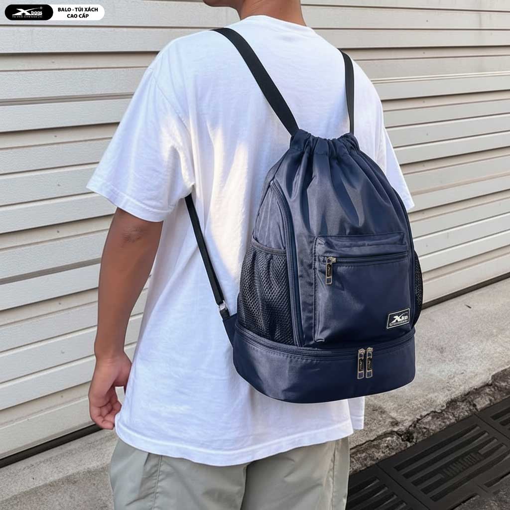 Balo Dây Rút Thể Thao Chống Nước, Xbags Wisdom Xb6005, Nhiều Ngăn, Siêu Nhẹ, Có Ngăn Đựng Giày Riêng, Màu Xanh Năng Động Cá Tính!