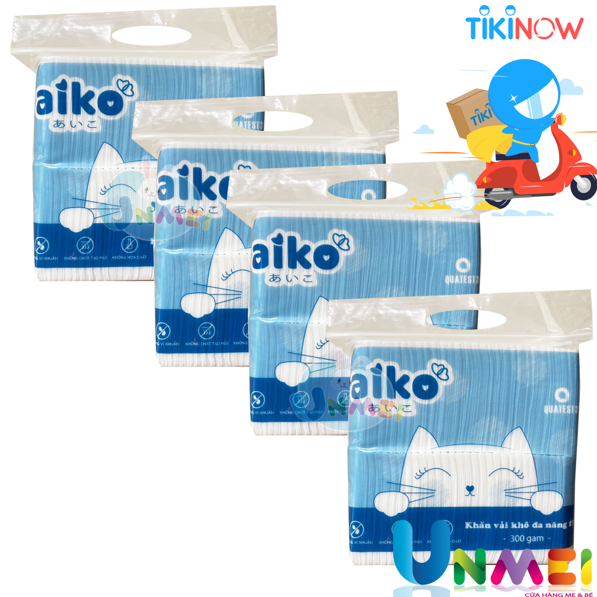 [COMBO 4 GÓI] KHĂN VẢI KHÔ ĐA NĂNG AIKO X 270 TỜ/ GÓI