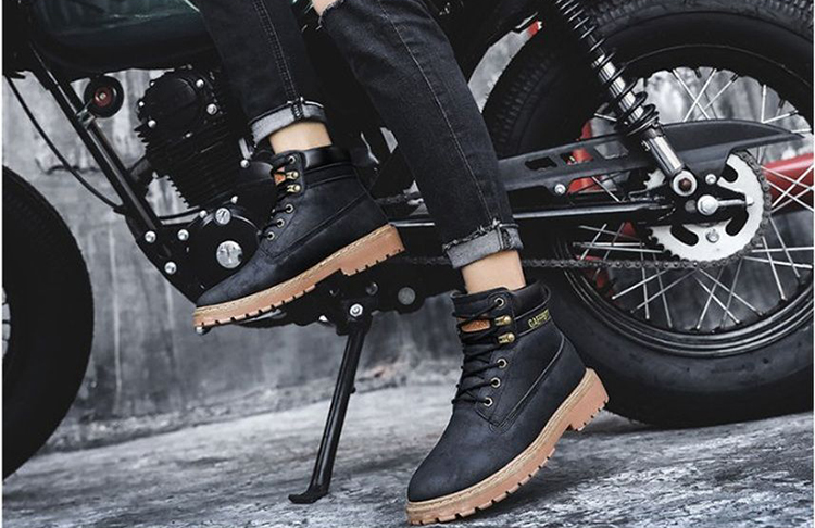 Men's Street Trend Cowboy Boots Nubuck Leather Martin Motorcycle Boots