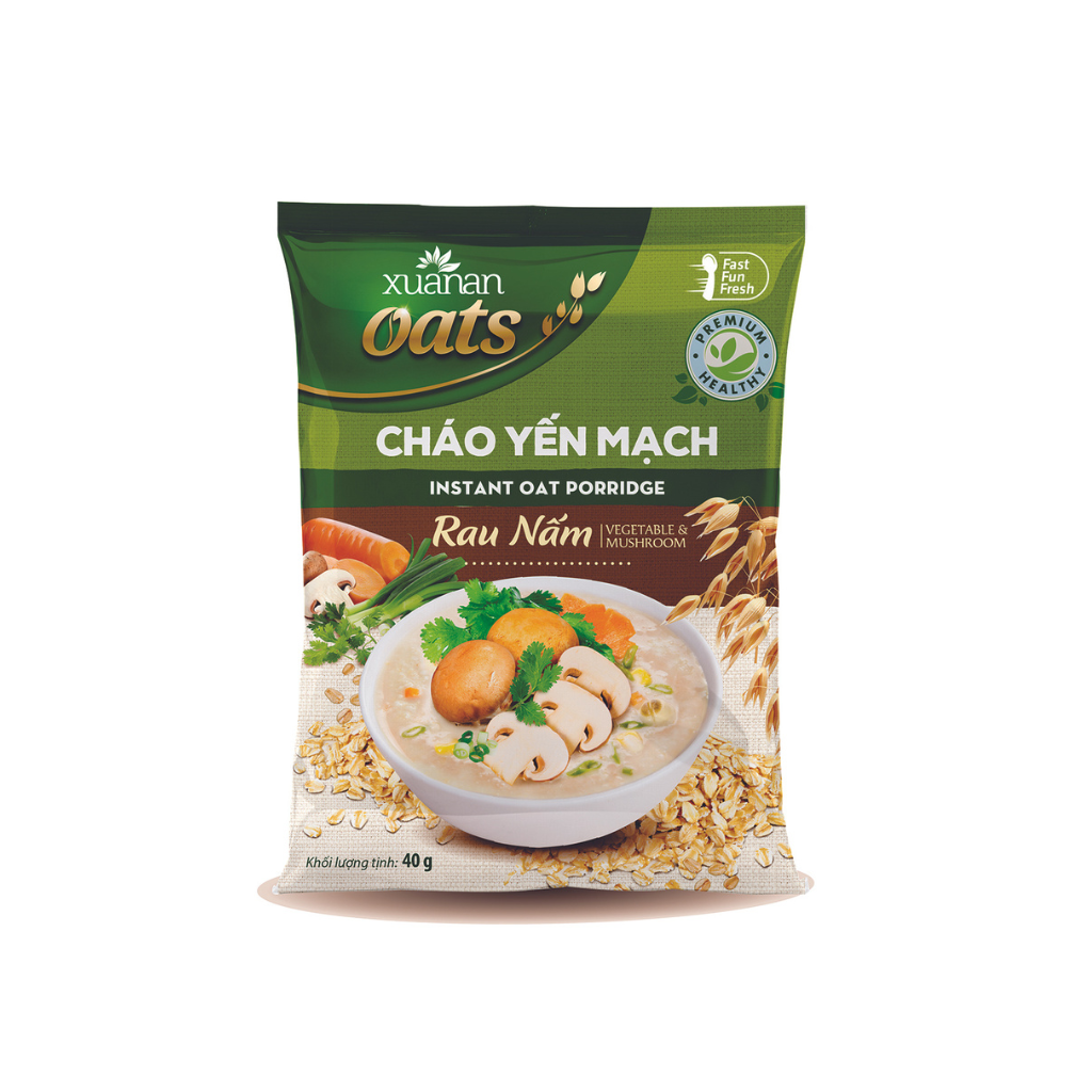 Combo 6 Gói Cháo Yến Mạch Rau Nấm Xuân An 40G [chay dùng được] (Tặng Kèm 1 Gói )