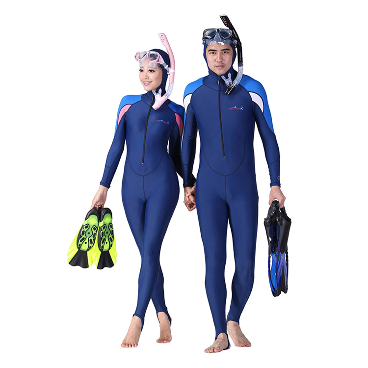 ladies hooded wetsuit long-sleeved one piece anti-UV snorkeling surfing jellyfish suit