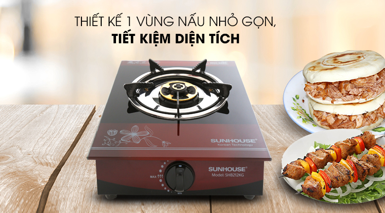 Bếp Gas Dương Đơn Mặt Kính Sunhouse SHB212KG - Hàng chính hãng