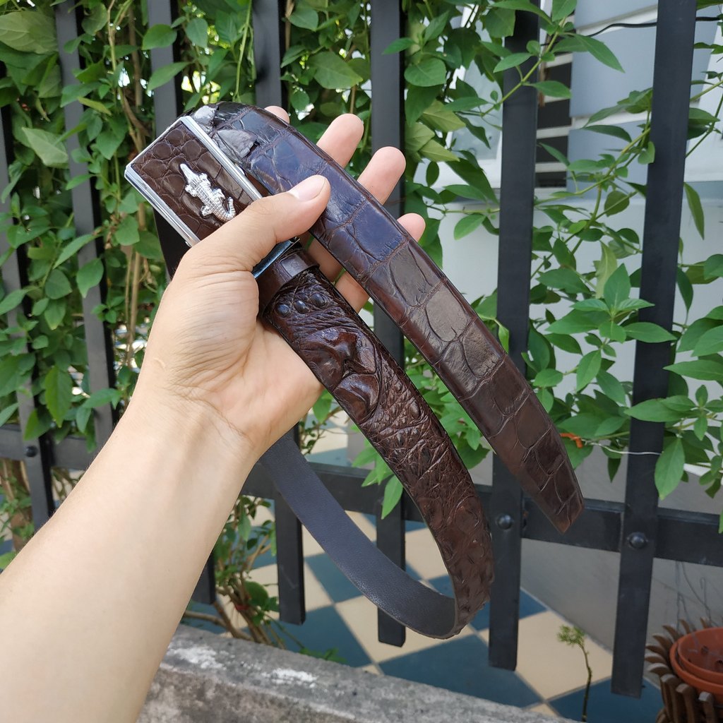 Dây Nịt Da Cá Sấu [DÂY LIỀN NGUYÊN CON] Da Lưng Cá Sấu Có Gù, Gai Và Vây Rất Đẹp