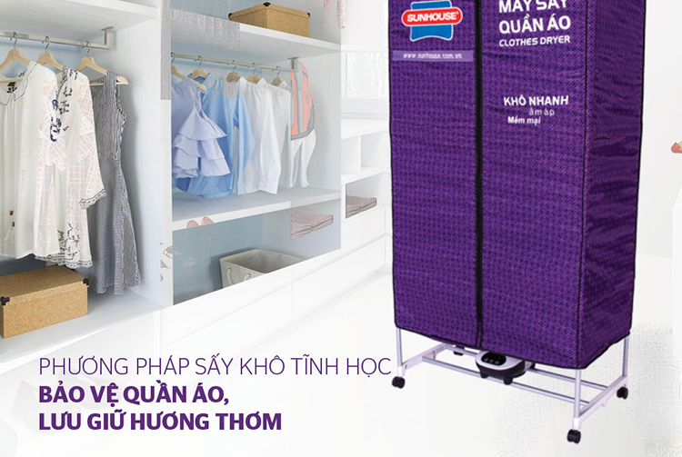 Máy Sấy Quần Áo Sunhouse SHD2707 - Tím - Hàng chính hãng