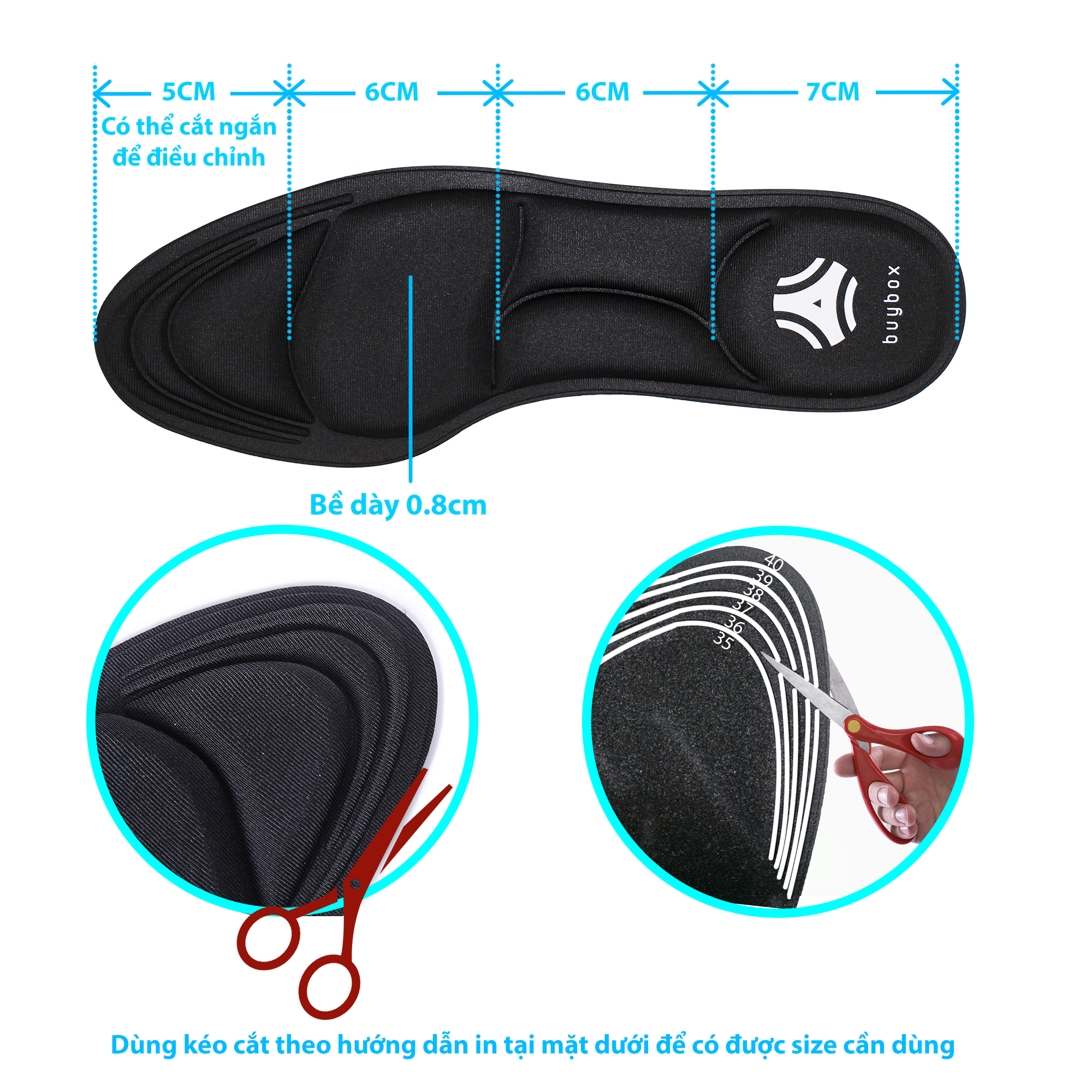 hướng dẫn dùng 2 cặp lót giày cao gót đa năng 4D cực êm chân, chống thốn gót chân và thấm hút mồ hô