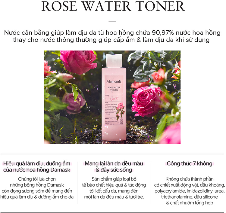Nước Hoa Hồng Cung Cấp Độ Ẩm Mamonde Rose Water Toner (500ml) 110651205