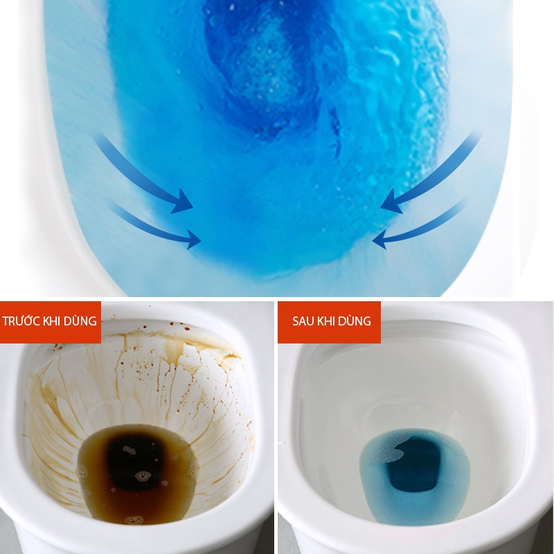 Bộ 10 vỉ tẩy khử mùi khử khuẩn, khử mùi bồn cầu Hàn Quốc  Blueshot - 1 viên dùng được 600 lần xả nước (~1 tháng)