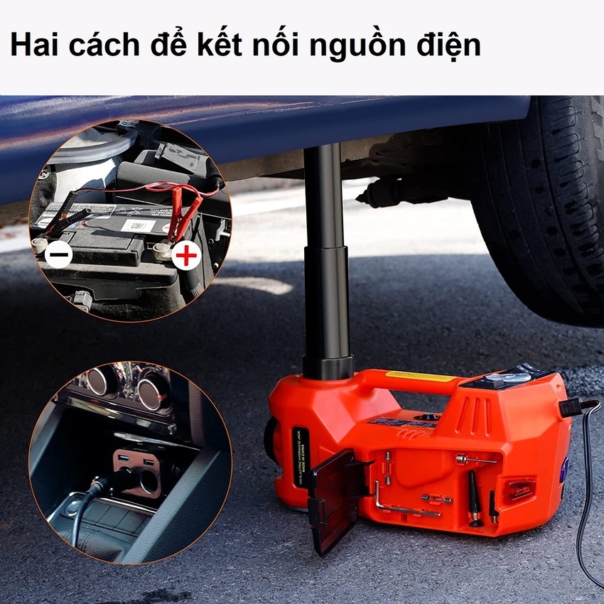 Bộ nâng kích gầm điện, con đội điện kiêm máy bơm lốp và máy siết ốc ô tô đa năng 3 trong 1 TY-155EHJS tải trọng 5 tấn - Hàng nhập khẩu