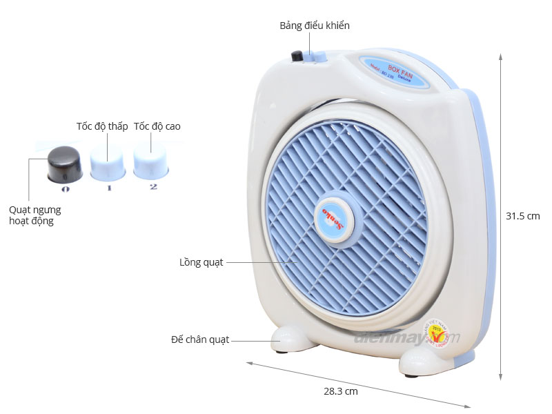 Quạt Bàn Đảo 2 Tấc Senko BD230 - Hàng Chính Hãng - Màu Ngẫu Nhiên