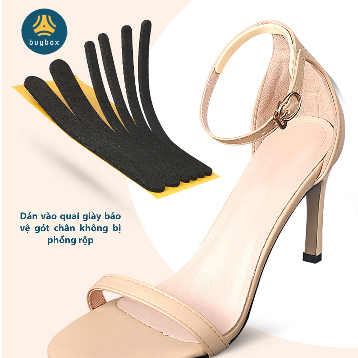 Combo 5 Miếng dán chống trầy gót chuyên dùng cho sandal, giày cao gót chất liệu EVA, silicone cao cấp - Buybox - BBPK282