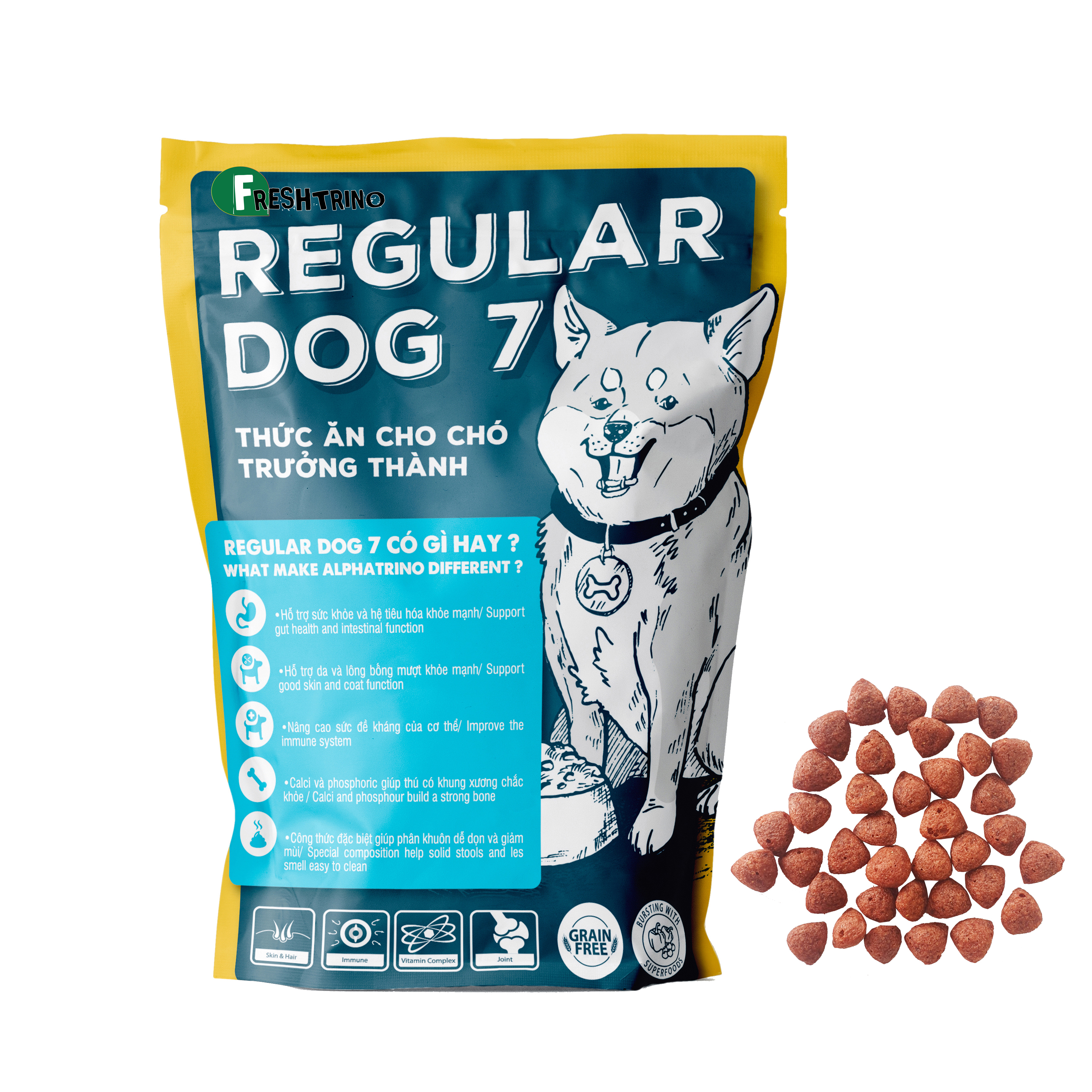 Thức ăn cho chó lớn có sợi gà tươi Regular Dog 7 2