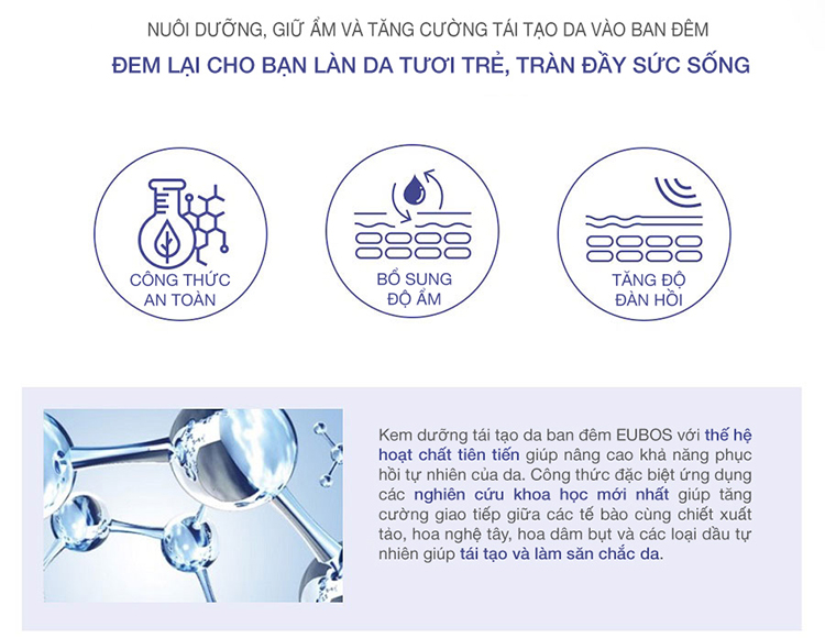 Kem dưỡng chống lão hóa ban đêm EUBOS anti-age Hyaluron repair filler night 50ml