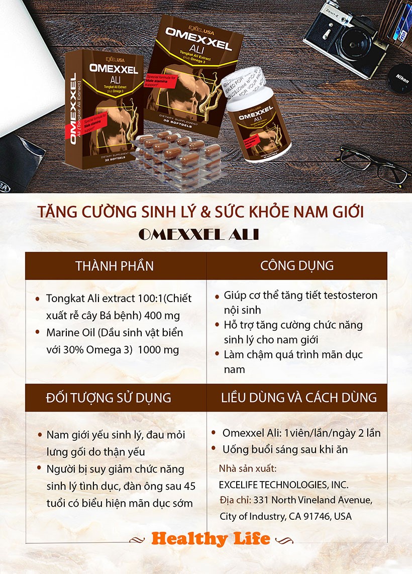 Thực Phẩm Chức Năng Tăng Cường Sinh Lý Nam Giới Omexxel Ali (Hộp 30 Viên)