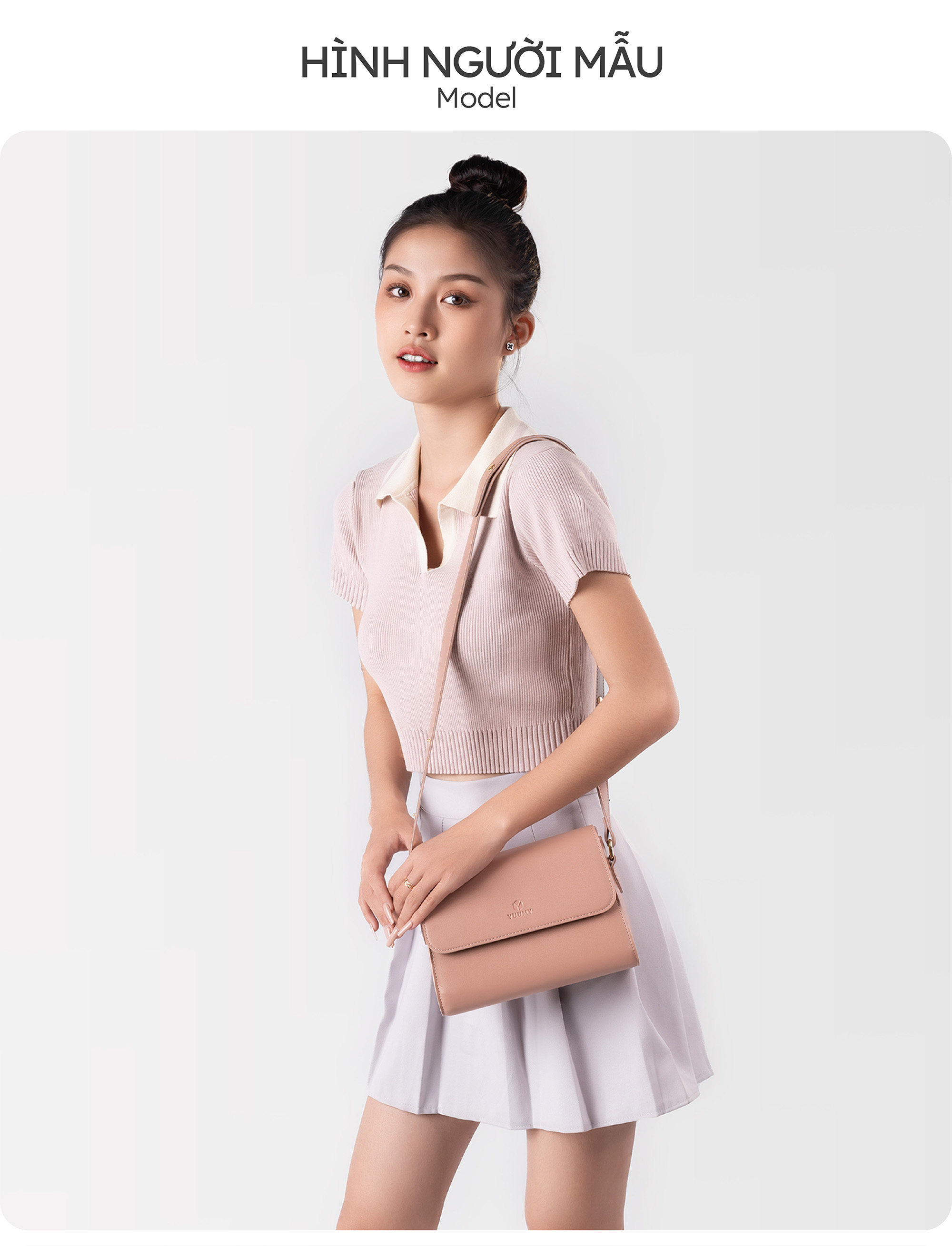 Túi Yuumy ( Thời trang nữ nắp gập dạng hộp size 21 - Túi đeo chéo da Seasand YN155 )