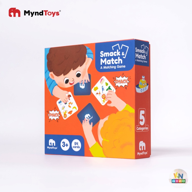 đồ chơi xếp hình myndtoys smack & match a matching game (trò chơi tìm hình giống nhau cho bé từ 3 tuổi) 1