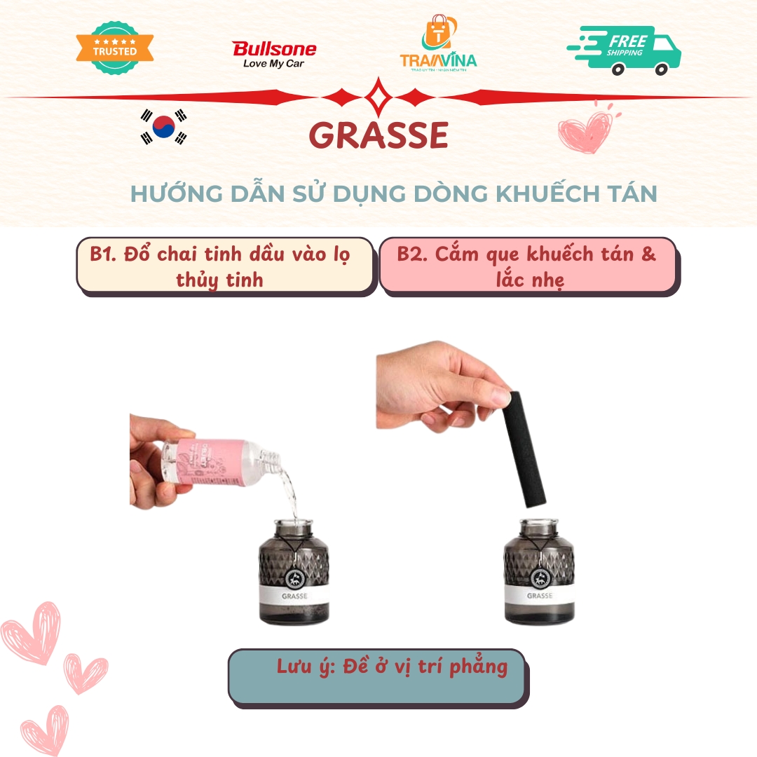 Nước hoa Ô tô, Xe Hơi Cao Cấp BullSone Grasse Objet 100ml - Hàng Chính Hãng - Đa dạng mùi hương