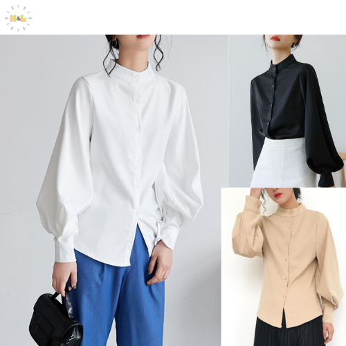 Áo sơ mi nữ tay dài công sở form rộng phong cách đẹp sang trọng trẻ trung vải lụa mềm mịn-MNV01
