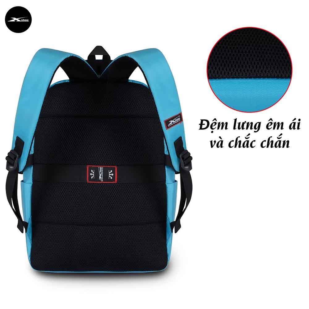 Balo Đi Học Xbags Sea Blue XB 3201 - Balo Học Sinh Cấp 2 Cấp 3 Siêu Nhẹ, Chống Thấm Nước, Thiết Kế Thời Trang Đựng Laptop 14-15 Inch