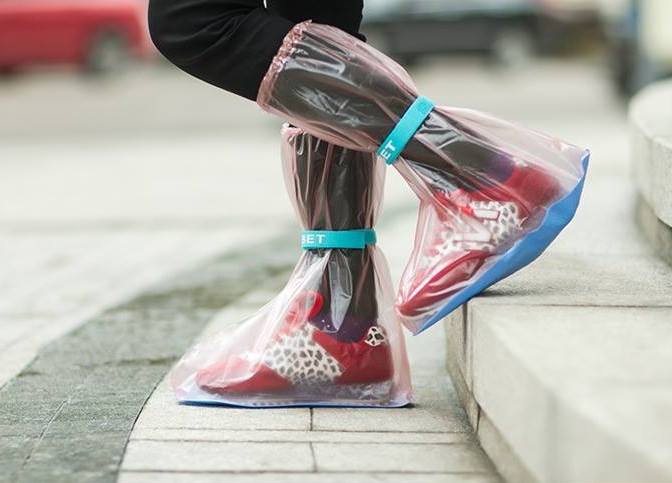 Ủng bọc giày đi mưa cổ cao chống trơn trượt - 33x14 cm