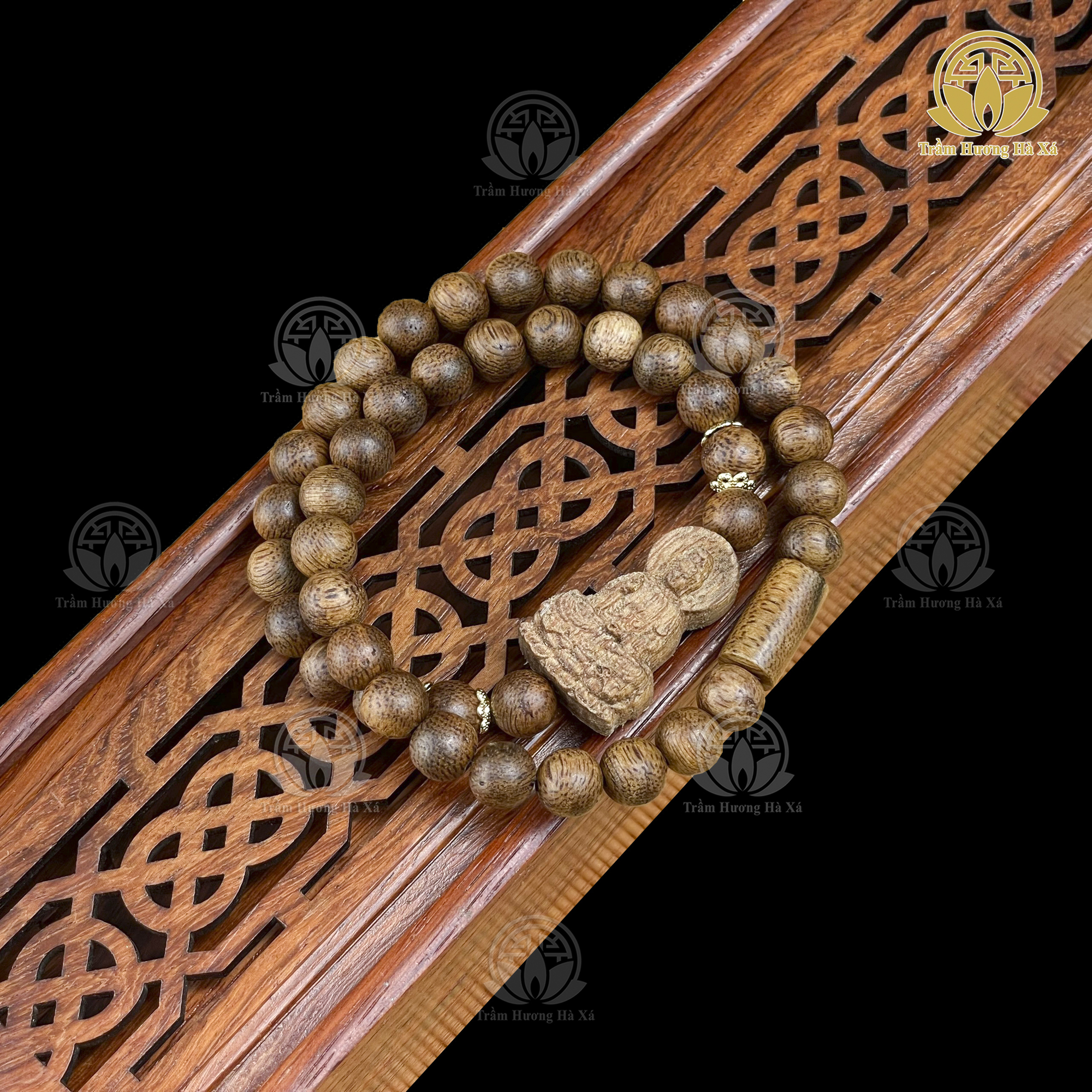 Vòng tay đôi trầm hương phong thủy HÀ XÁ mix charm hoa sen hồ ly phật di lặc phật bà quan thế âm đeo tay cặp đôi nam nữ may mắn bình an tài lộc