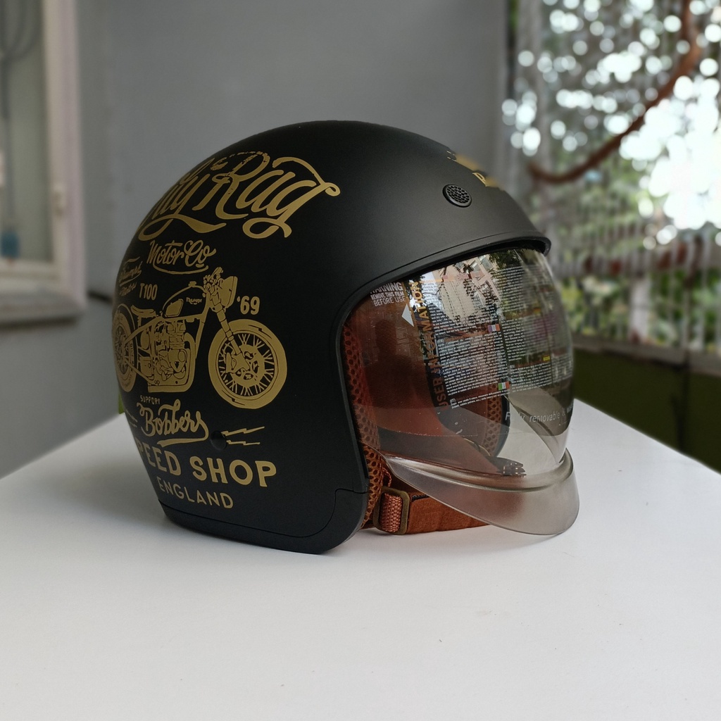 Mũ bảo hiểm Royal kính âm M139 tem V5 đen