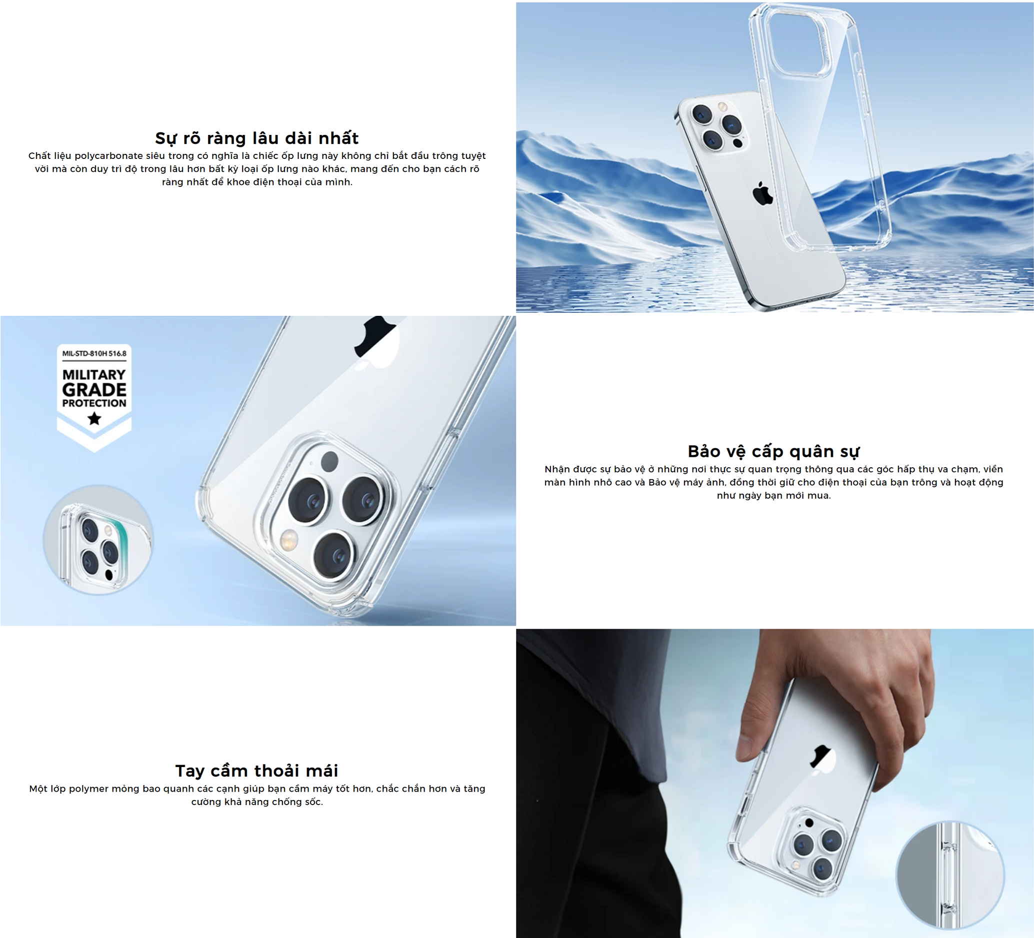 Ốp Lưng cho iPhone 14 Pro / iPhone 14 Pro Max ESR Krystec Clear Case - Hàng Chính Hãng