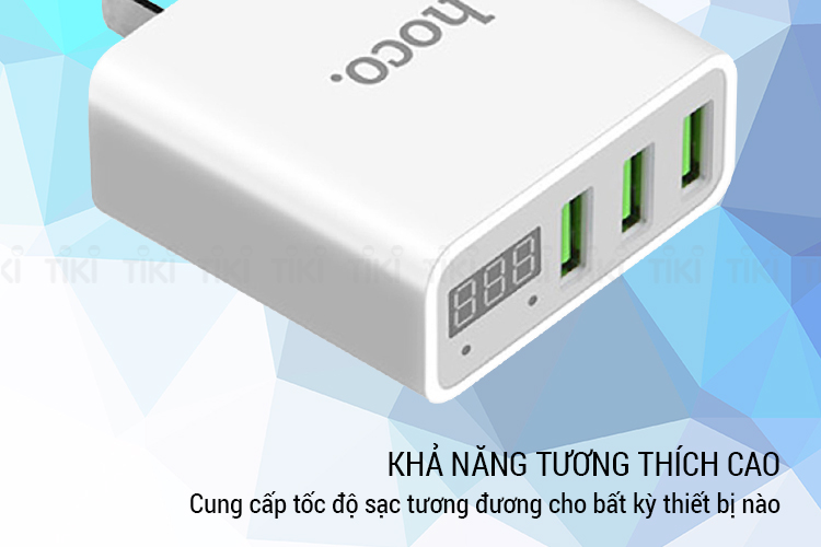 Adapter Sạc 3 Cổng 3A Hoco C15