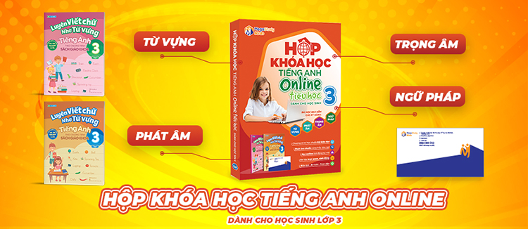 Hộp Khóa Học Tiếng Anh Online Tiểu Học Lớp 3 (+ Kèm 2 Sách)