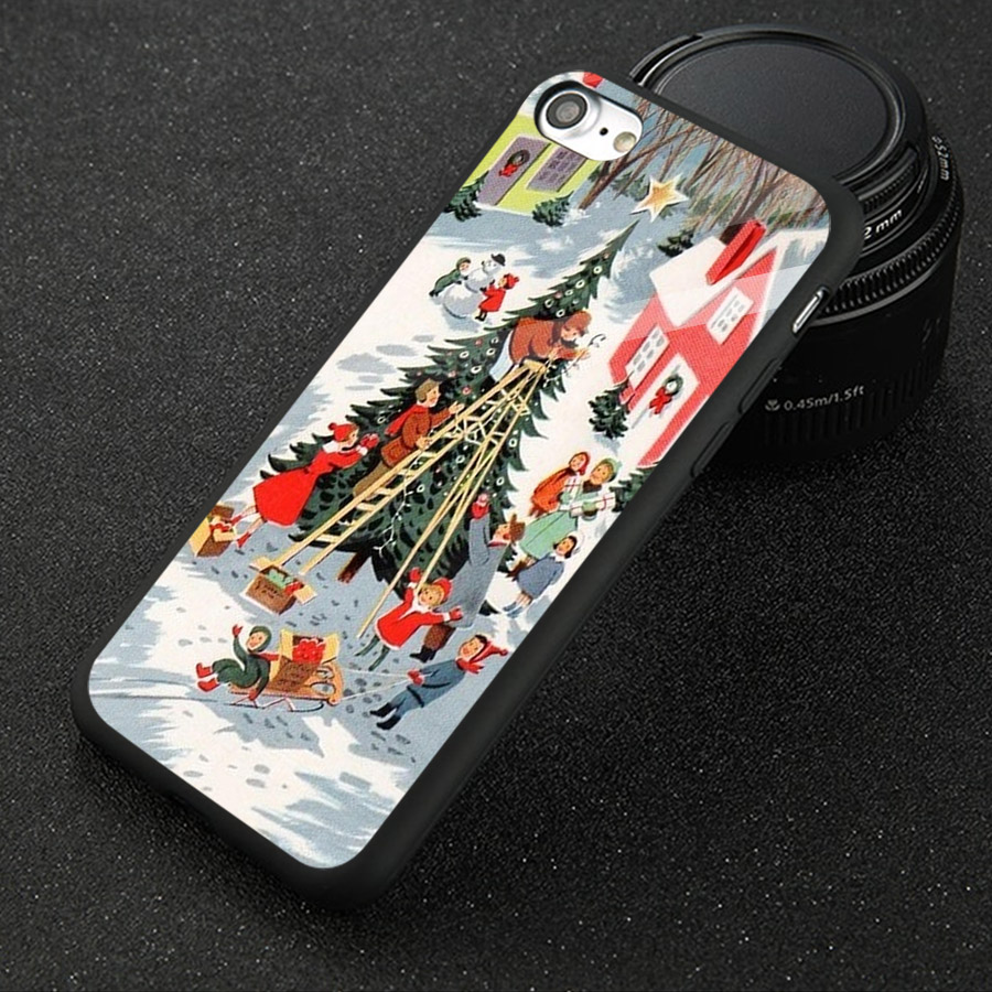 Ốp kính cường lực cho điện thoại iPhone 6 Plus/6s Plus - giáng sinh đầm ấm MS GSDA011