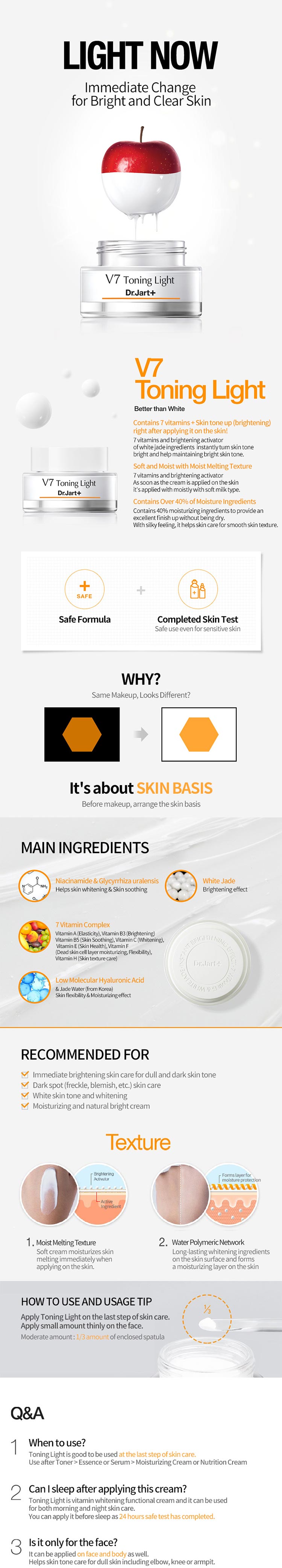 Kem Dưỡng Trắng Da Dr. Jart+ V7 Toning Light - 2018