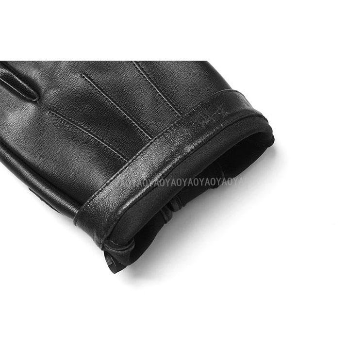 Găng tay nam hở ngón BHY5293 Găng tay phượt, da cừu thật. thoái mái lái xe.