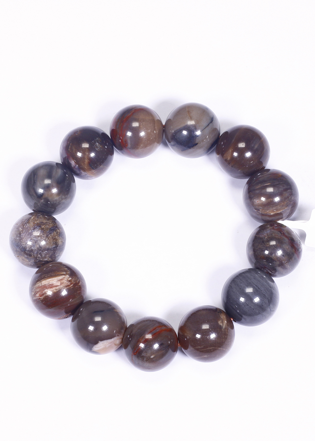 Vòng tay đá gỗ hóa thạch mệnh hỏa, mộc - Ngọc Quý Gemstones