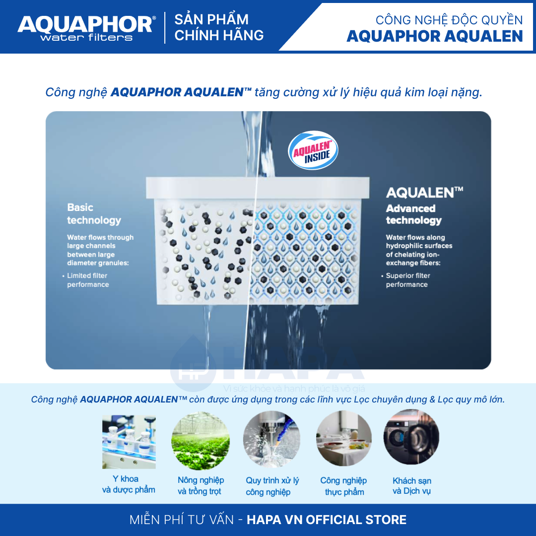 Máy Lọc Nước AQUAPHOR CRYSTAL H Chuẩn Nước Khoáng Uống Trực Tiếp, Công Nghệ NANO Aqualen, Không Dùng Điện - Nhập Khẩu Châu Âu , Hàng Chính Hãng