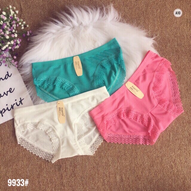 [Video SP Thật] Combo 5 Quần Lót Nữ Su Đúc Thông Hơi Viền Ren Cao Cấp Mã N13