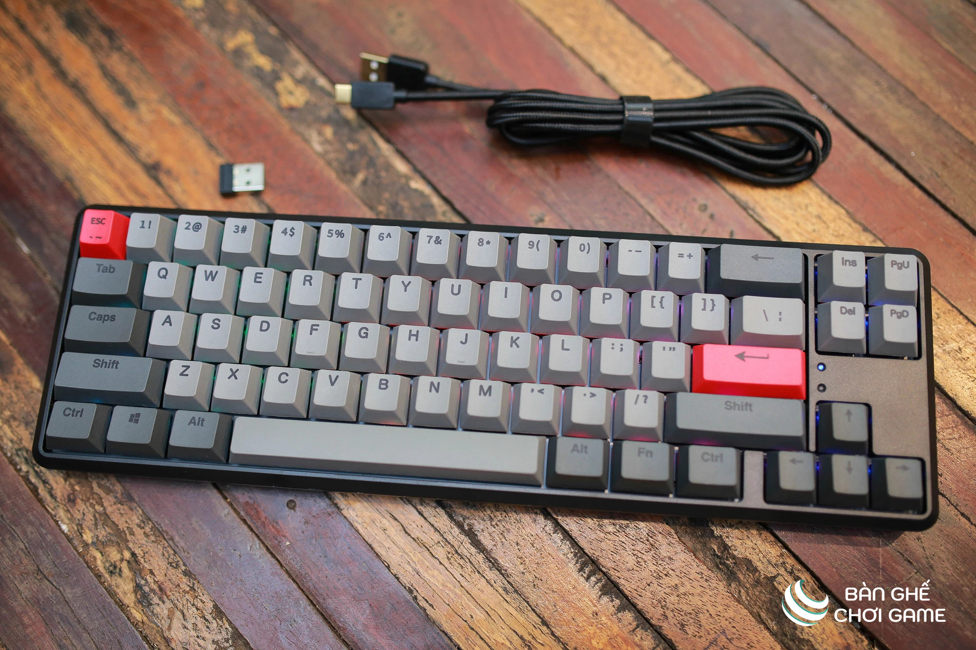 Bàn phím cơ không dây E-Dra EK368W V2 , Hotswap, E-Dra Switch (Brown/Red) - Hàng chính hãng