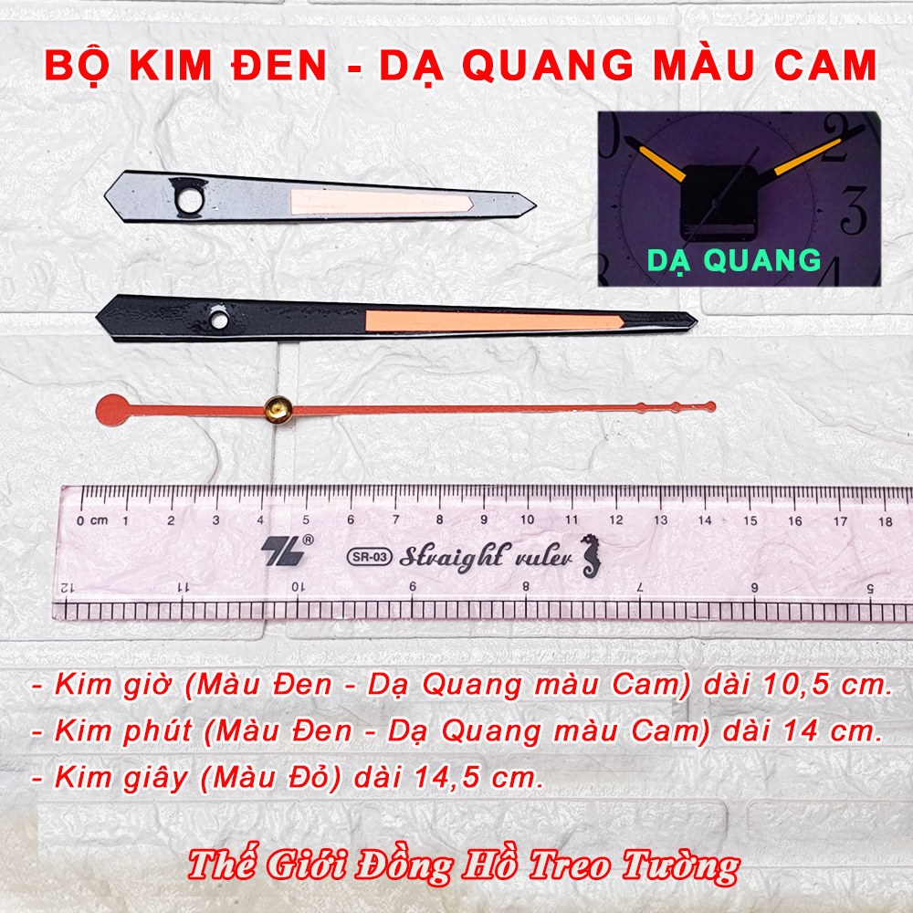 Máy Đồng Hồ Eastar Kim Trôi Độ Chính Xác Cao – Bộ Kim Đao thân Kim màu Đen có Dạ Quang màu Cam – Kèm theo Pin Maxell.