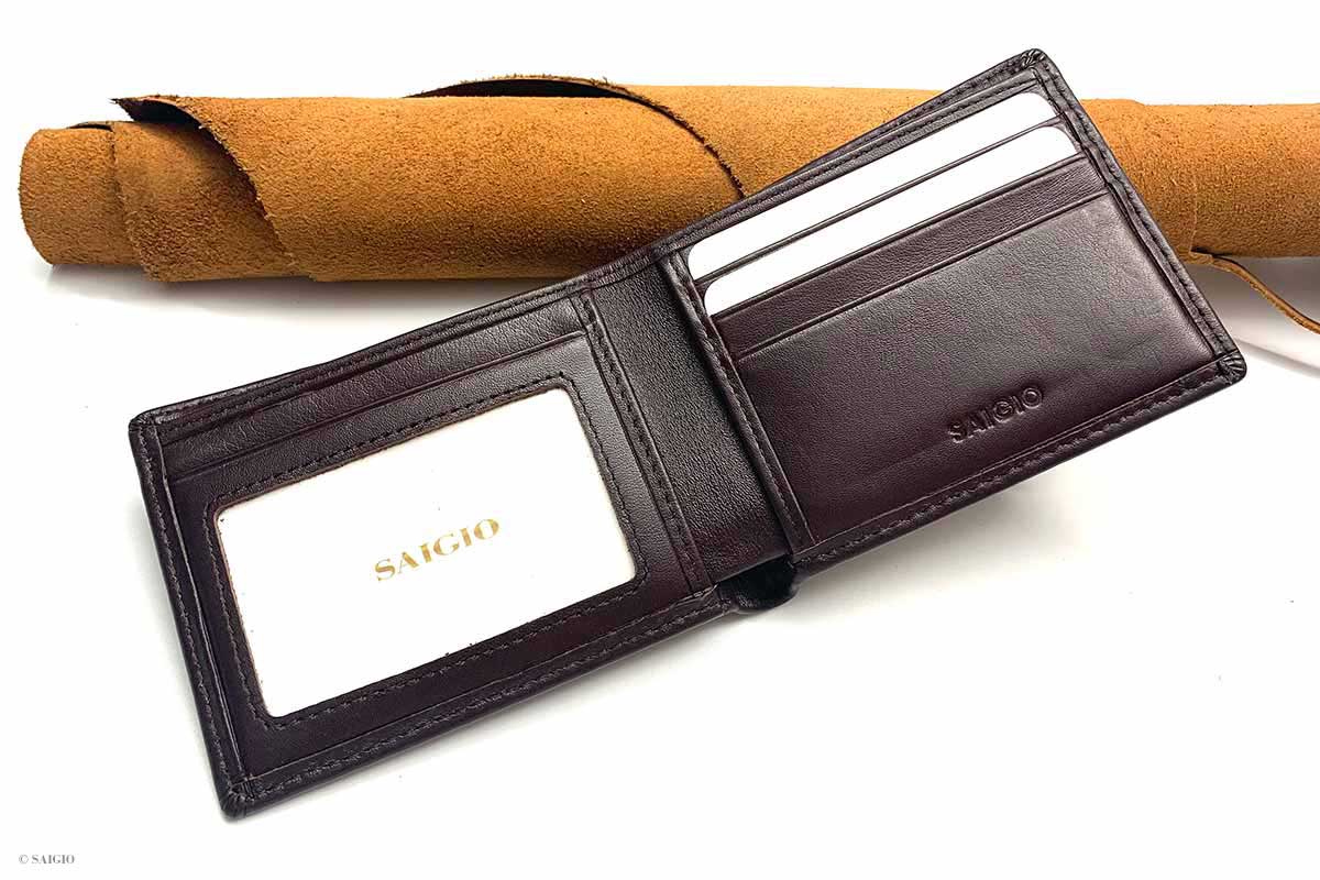 Ví Nam Mini Nhỏ Gọn Cao Cấp, Da Bò NAPA Láng Mịn, Thiết Kế Cổ Điển, Tinh Tế - Sang Trọng, Dáng Ngang - Gập 2, Đựng Tiền và Thẻ ATM Tiện Dụng - Hàng Chính Hãng SAIGIO