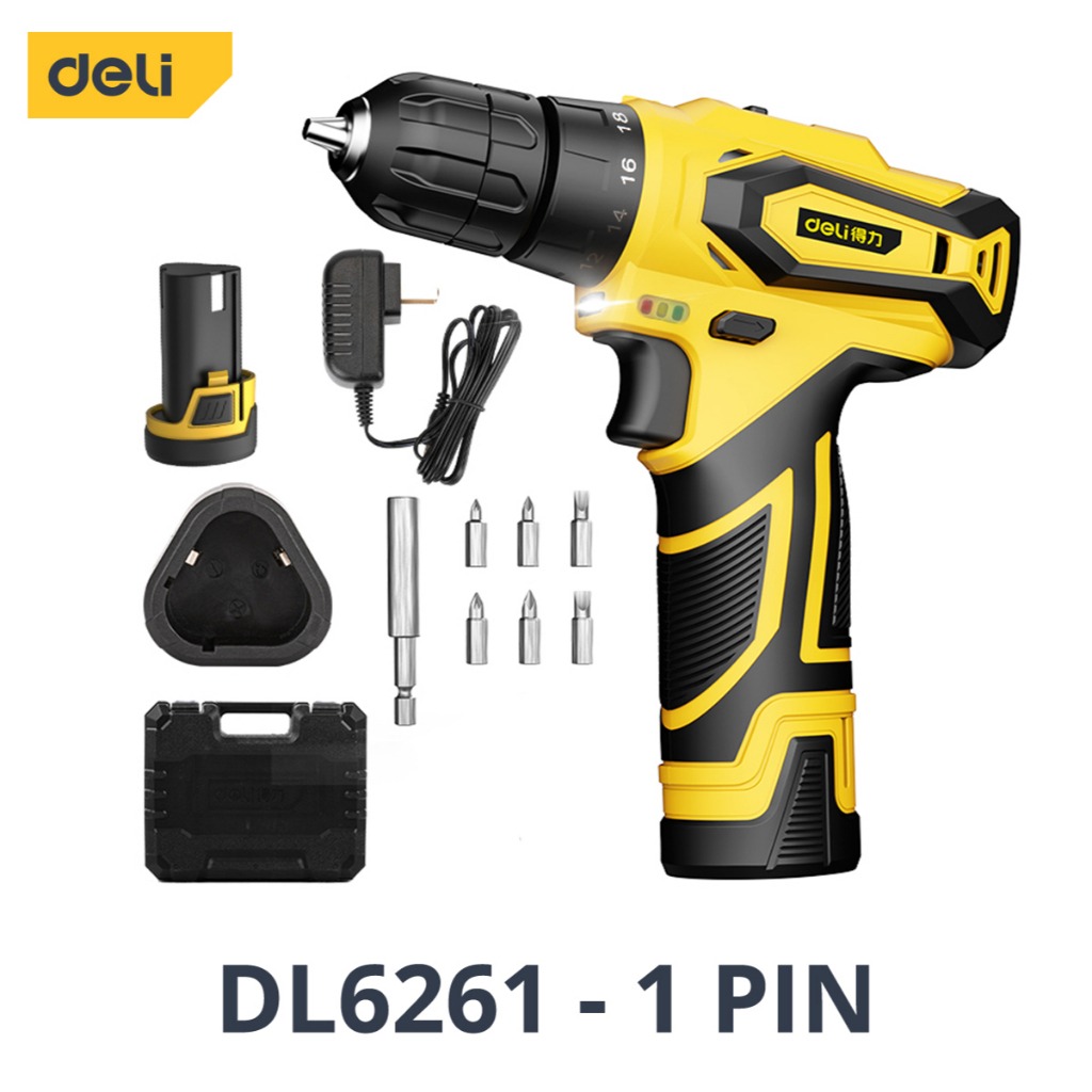 Máy Khoan Bắt Vít Deli Chính Hãng Pin 12V - Nhỏ Gọn, Tiện Dụng - Dùng Cho Sửa Chữa Vật Dụng - DL600012