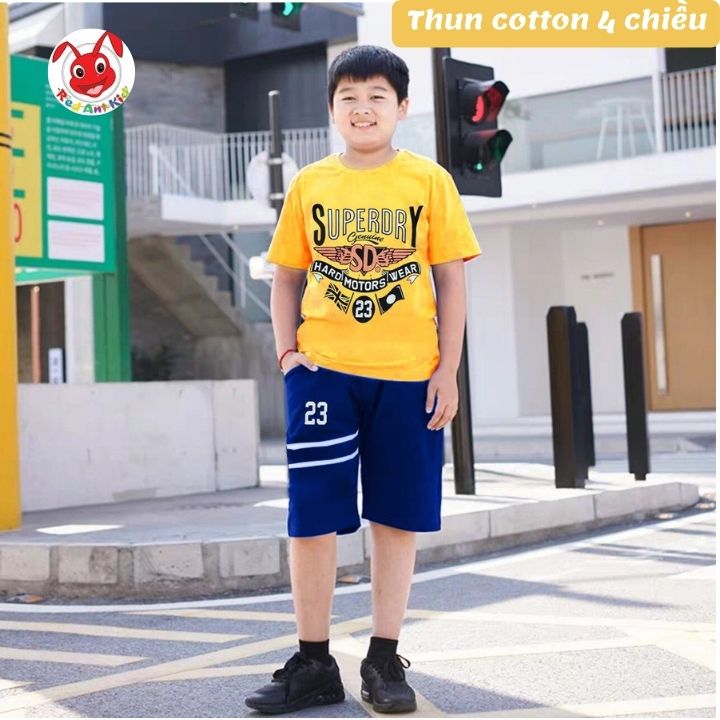 Quần áo trẻ em béo phì bé trai từ 22-58kg - chất thun cotton 4 chiều -Kiến Lửa 3