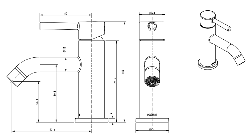 Vòi chậu lavabo nóng lạnh xả nhấn dòng Essence Moen- V14121